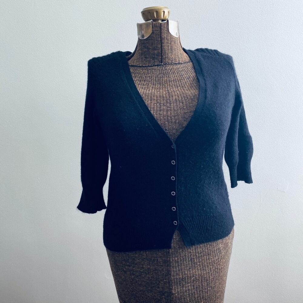 Christopher Fischer black cashmere sheer cardigan